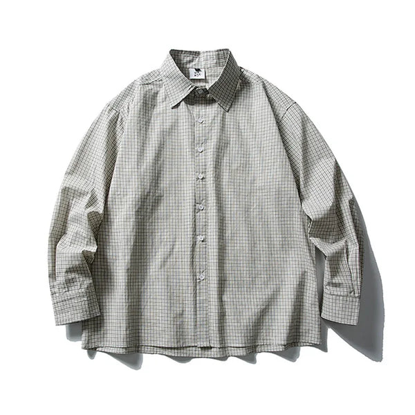 Oversized Plaid Lapel Casual Blouse Shirt