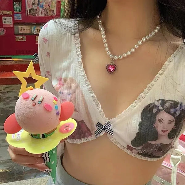 Coquette Vintage Kawwai Crop Top