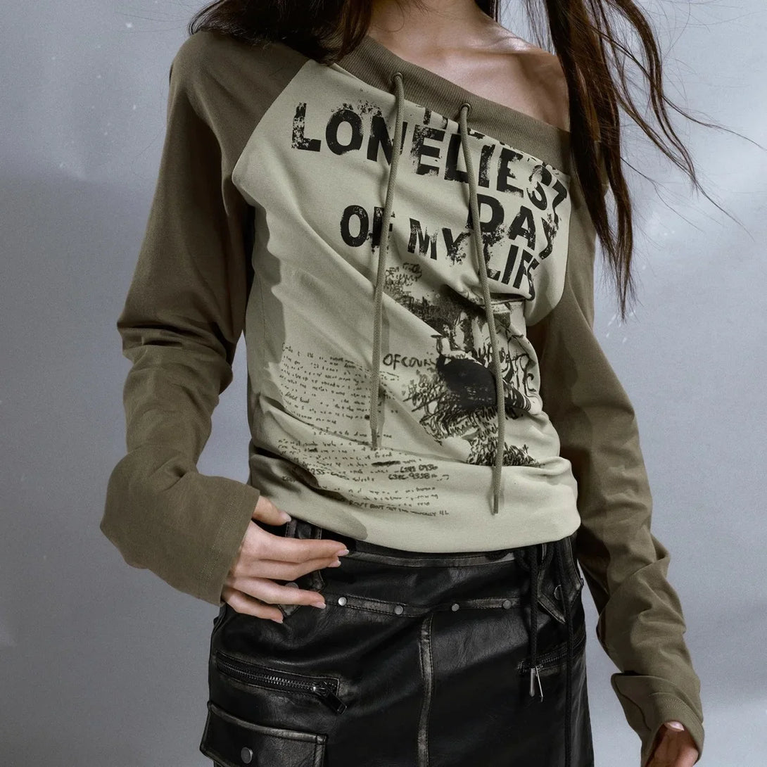 Model wearing the green Urban Graphic Print T-Shirt