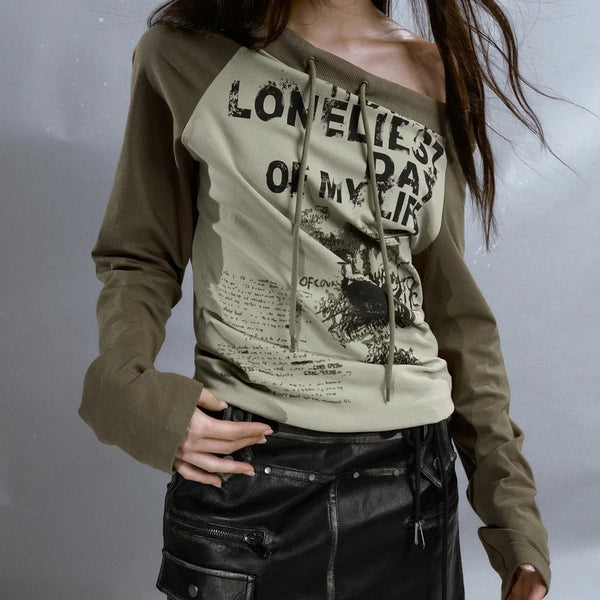 Model wearing the green Urban Graphic Print T-Shirt