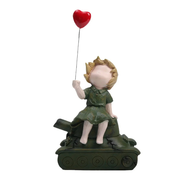New Balloon Girl Tank Art Figure Statue