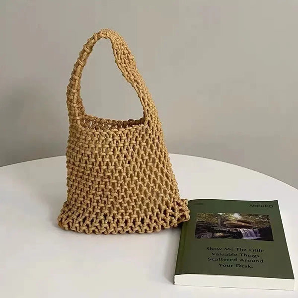 Knitting Crochet Tote Bags Summer Hand Woven