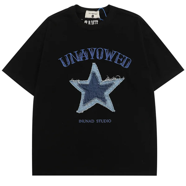 Camiseta extragrande de hip hop con estrella de cinco puntas