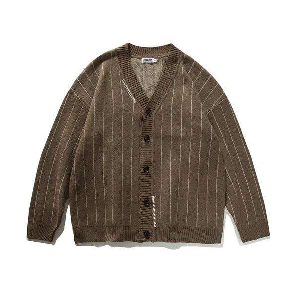 Vintage Loose Knit Striped Cardigan