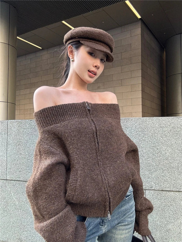Suéter tipo cárdigan informal y acogedor de invierno para niña