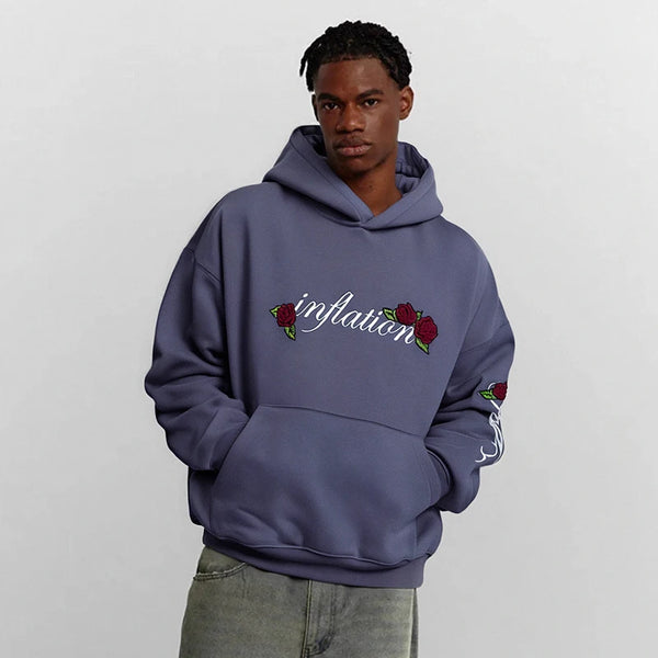 Vintage Washed Embroidery Boxy Oversized Hoodie