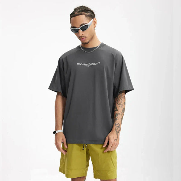 Solid Color Letter Print T-shirt