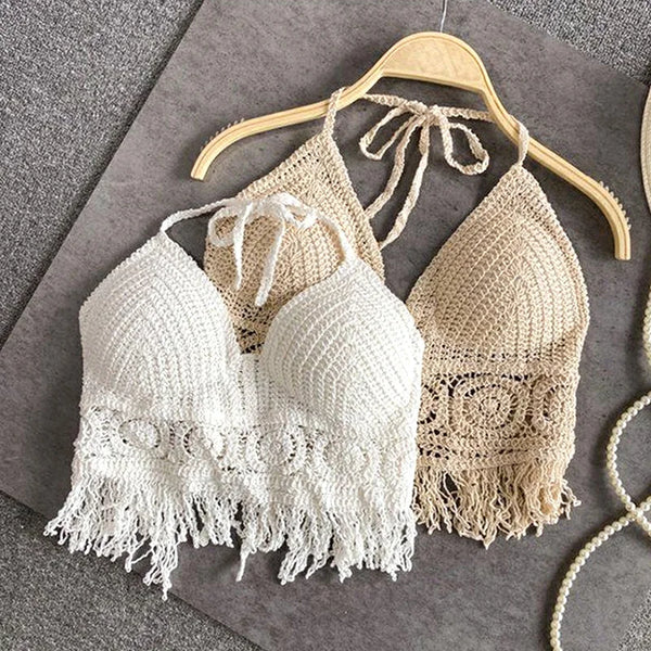 Boho Camisole Women Crochet Knit Swimsuit