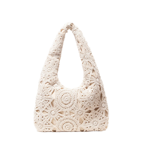 Vintage Pattern Hollow Woven Shoulder Bag