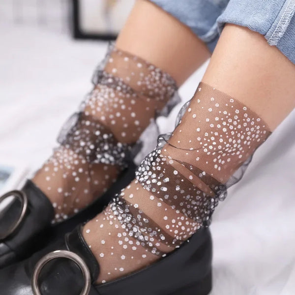 Seductive Lace Mesh Fishnet Ankle Socks