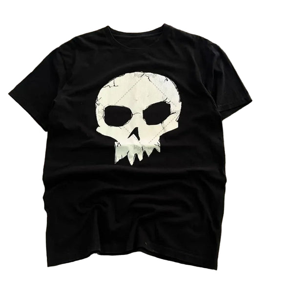 Retro Skull Loose Casual Cotton T-Shirt