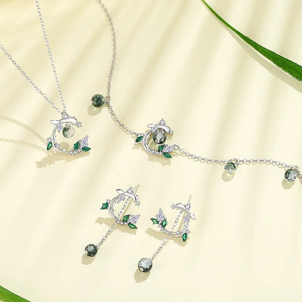 Silver Green Accessory Set