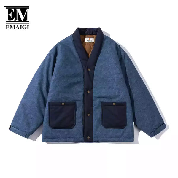 Quilted Padded Kimono Parkas Jacket Coat