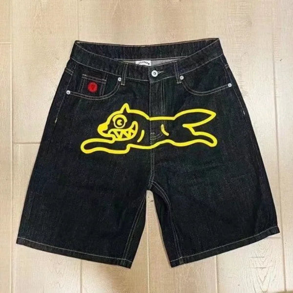 Vintage Black Denim Gym Shorts