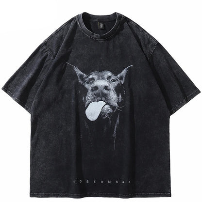 Gewaschenes Dobermann-Hunde-T-Shirt