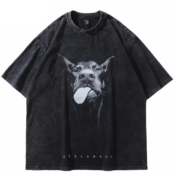 Washed Doberman Dog T-shirt