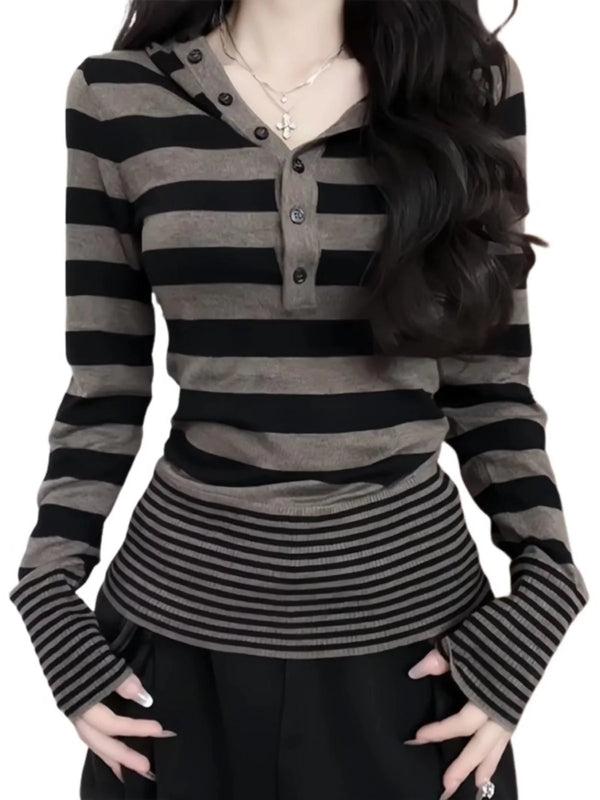 Striped Long Sleeve Hoodie