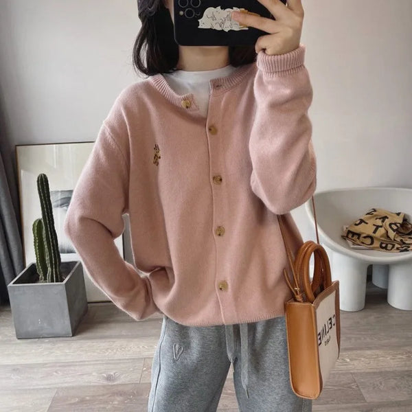 Cozy Knit Button-Up Cardigan Sweater