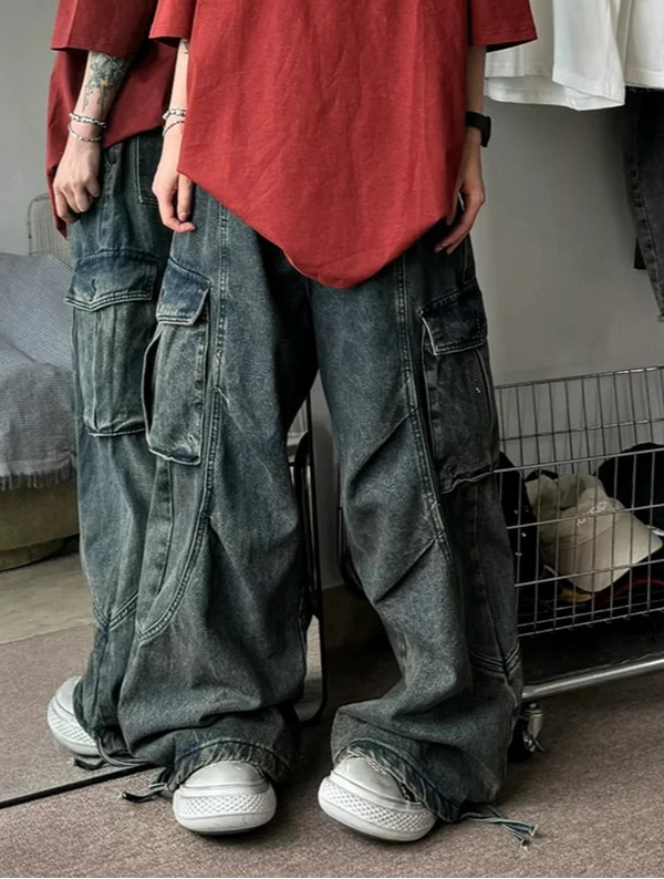 Vintage High Waist Straight Blue Jeans