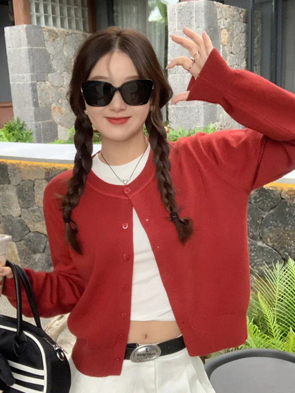 Elegant Button Down Knit Cardigan Sweater