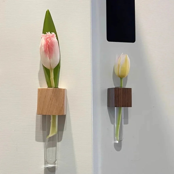 Wooden Test Tube Vase