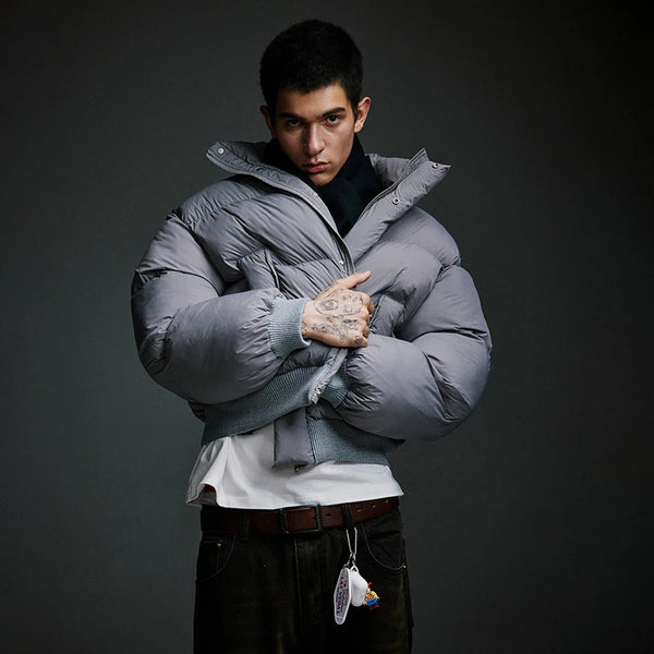 Cropped Cotton Padded Thick Puffer Jacket