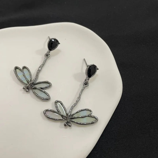 Dragonfly Retro Drip Oil Earrings