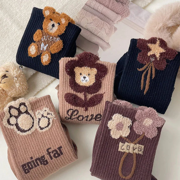 Cozy Bear Cotton School Socks