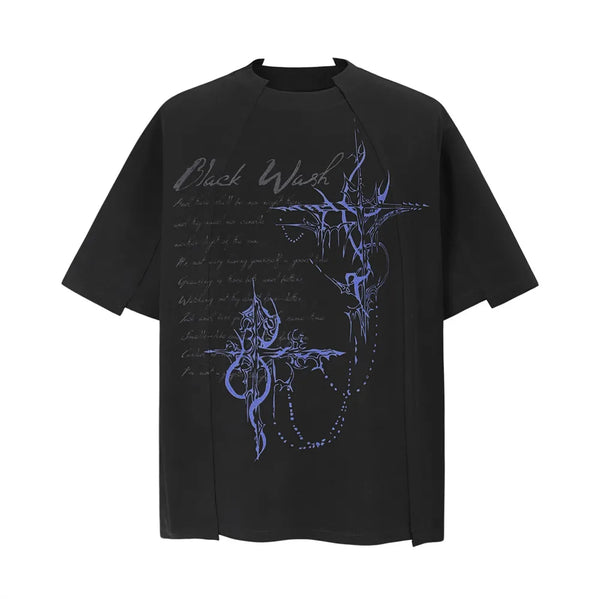 Camiseta de manga corta con estampado de tótem Y2K