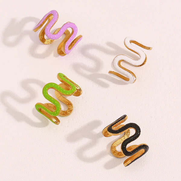Y2K Enamel Wavy Rings