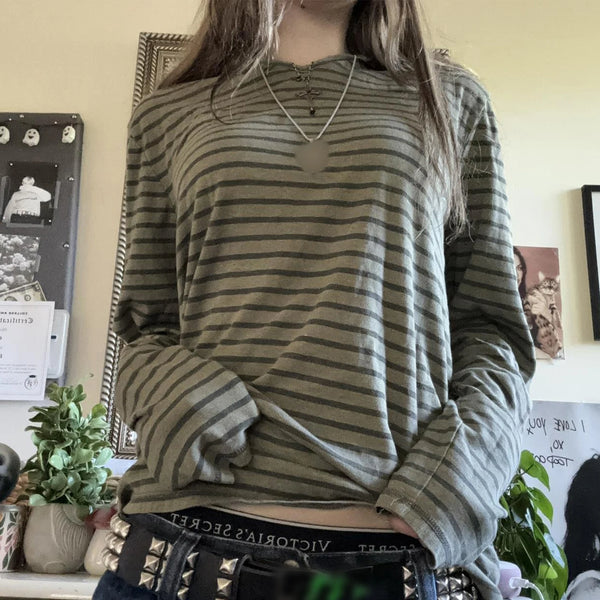 Fairy Grunge Striped Long Sleeve T-Shirt