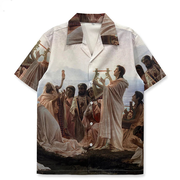 Ancient Painting Graphic Hawaiian Beach Shirt