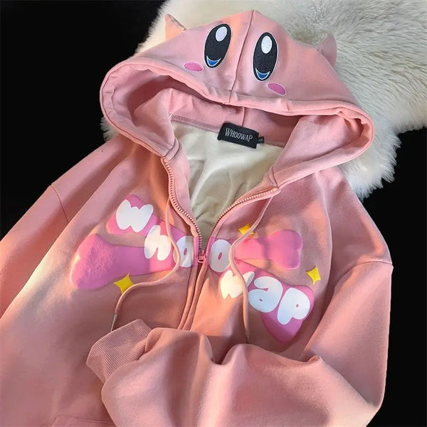 Devil Embroidery Japanese Sweet Loose hoodies