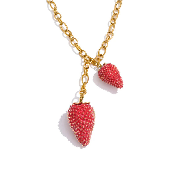 Coquette Strawberry Love Necklace
