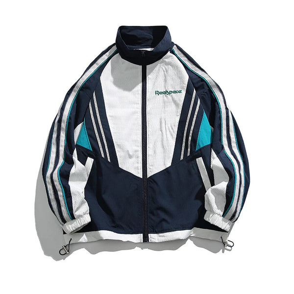 Lightweight Patchwork Windbreaker Jacket