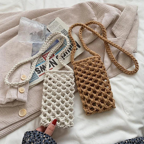 Handmade Crochet Small Cross Phone Bag