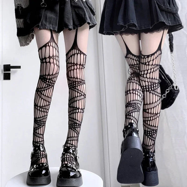 Sexy Gothic Bat Mesh Fish Net Socks