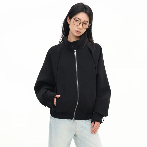 Black Minimalist Business Bomber Jacket