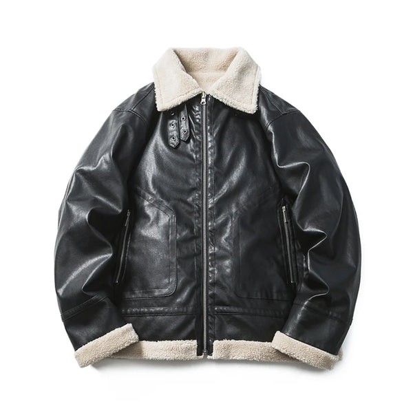 Double-Sided Winter Leather Thicken Jacket Coat