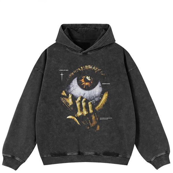 Oversized Hip Hop Evil Eye Hoodie
