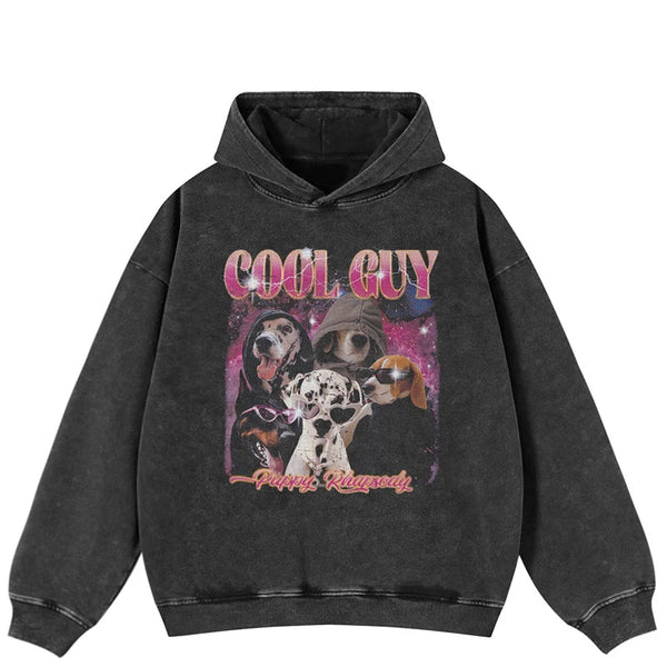 Cool Guys Dogs Graphic Print Hoodie