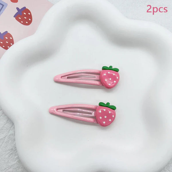 Strawberry Soft Girl Charm Hair Clips