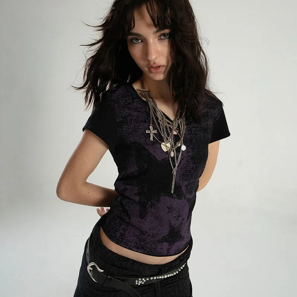 Vintage Star Print Grunge Aesthetic T-Shirt