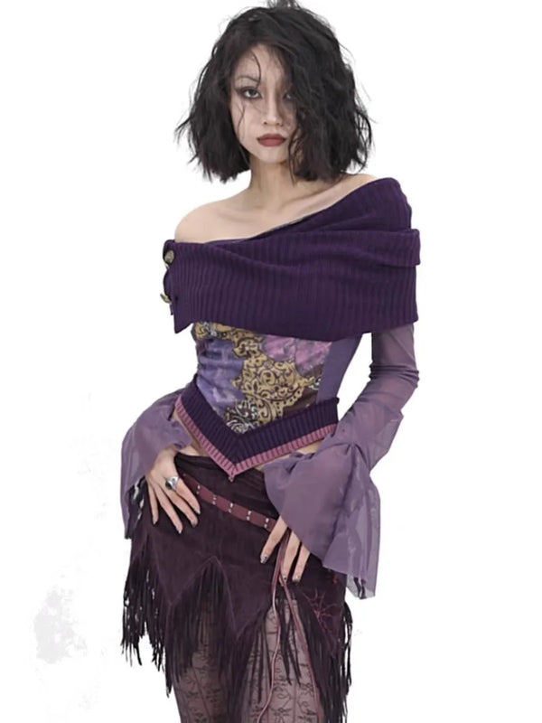 Vintage Y2K Off-Shoulder Top