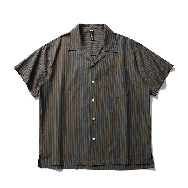 Casual Vintage Cuban Collar Stripe Shirt
