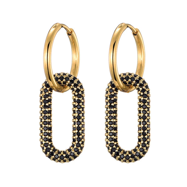 Steel Ear Buckle Oval Earrings