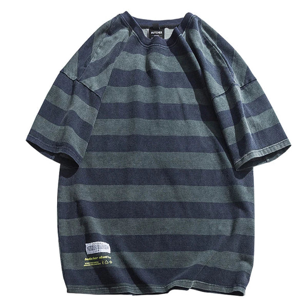 Striped Trendy Casual Short T-Shirt