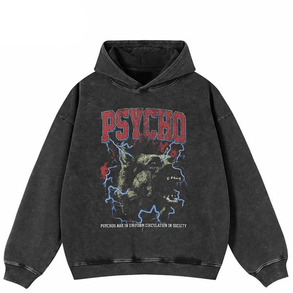 Psycho Dog Graphic Oversized Hoodie