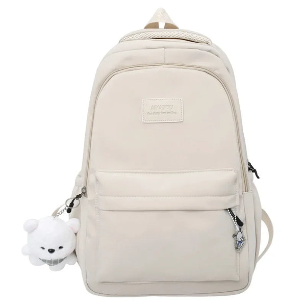 Waterproof Solid Color School Backpack