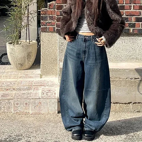 Vintage Blue Wide-leg Jeans